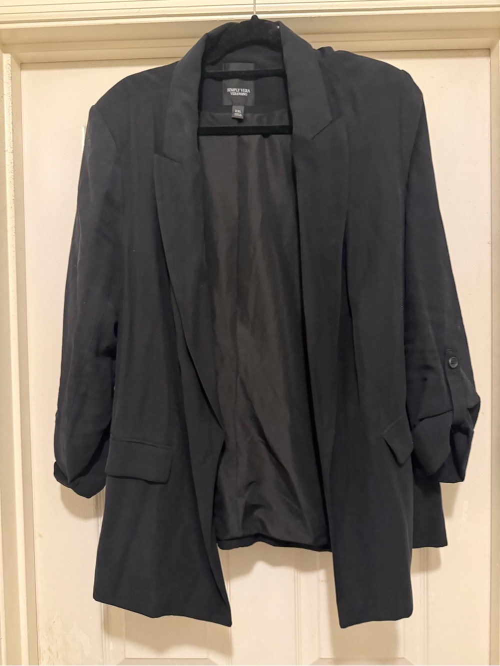 Simply Vera Vera Wang Black Open-Front Blazer Jacket